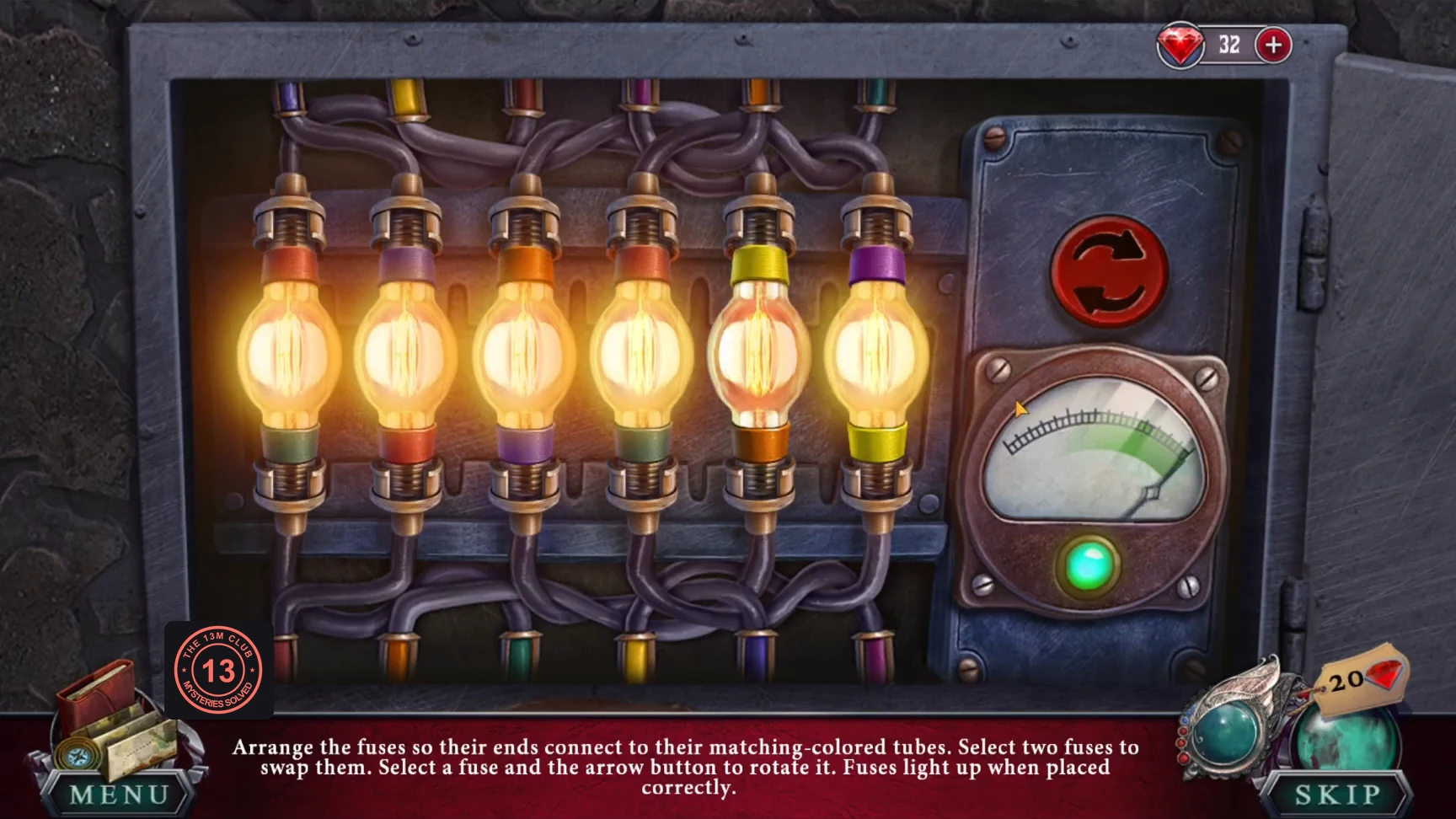 All six fuses lit in the fuse box