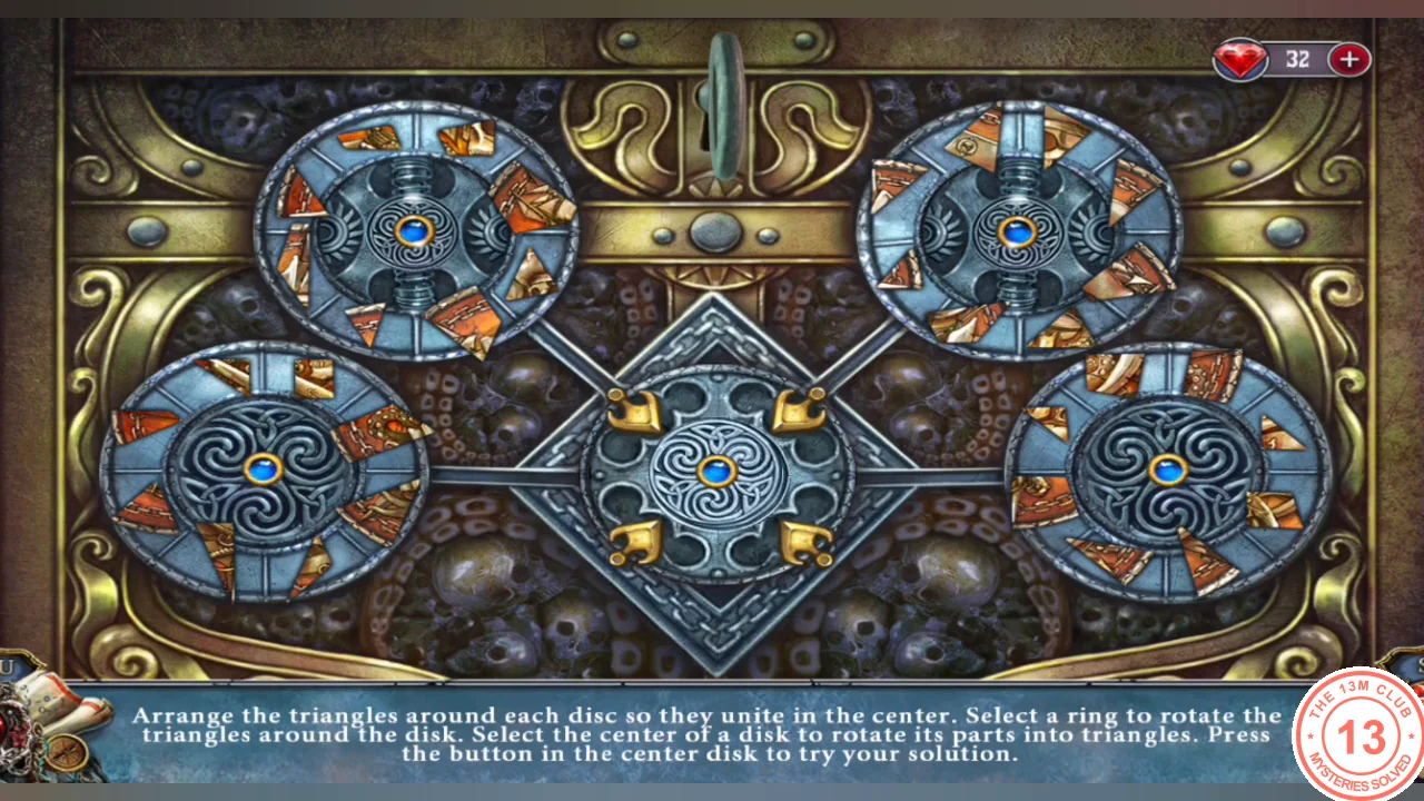 The treehouse door discs in their final layout, just before the center button is pressed