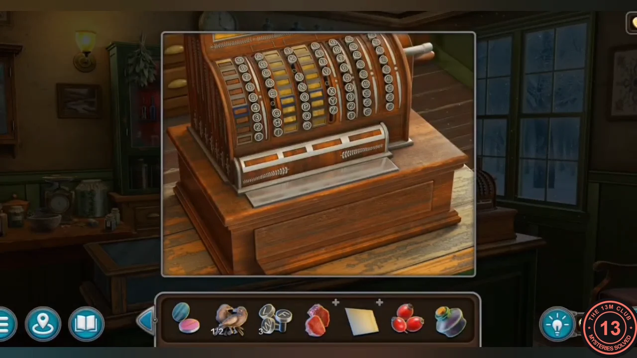 Pharmacy cash register on the counter with three key slots missing