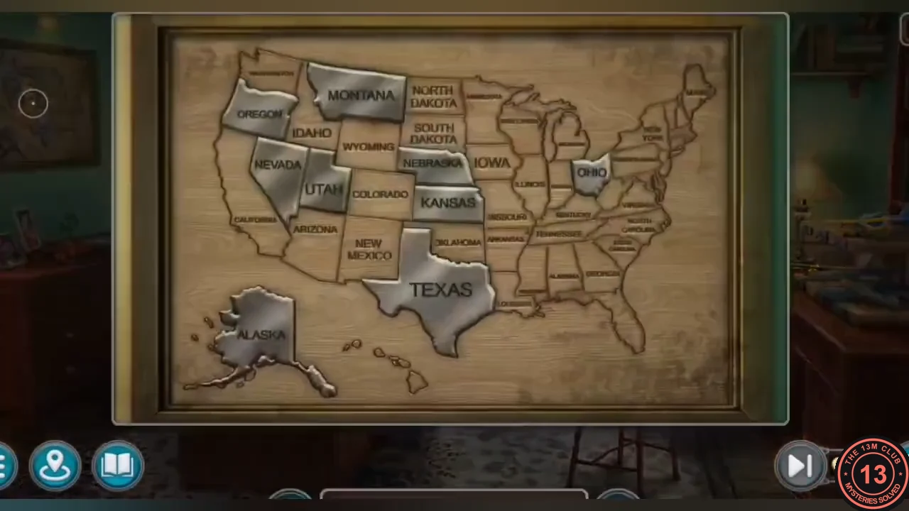 Map of the United States with raised state tiles in Donnelly's office