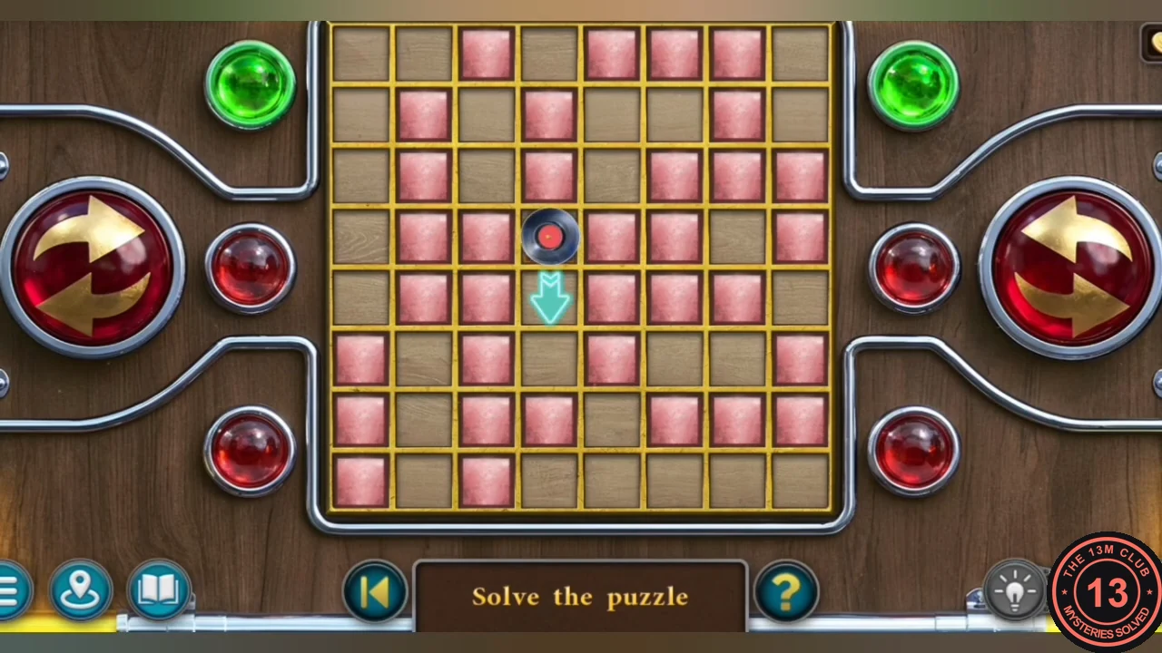 Solved jukebox puzzle with the record resting on the centre target