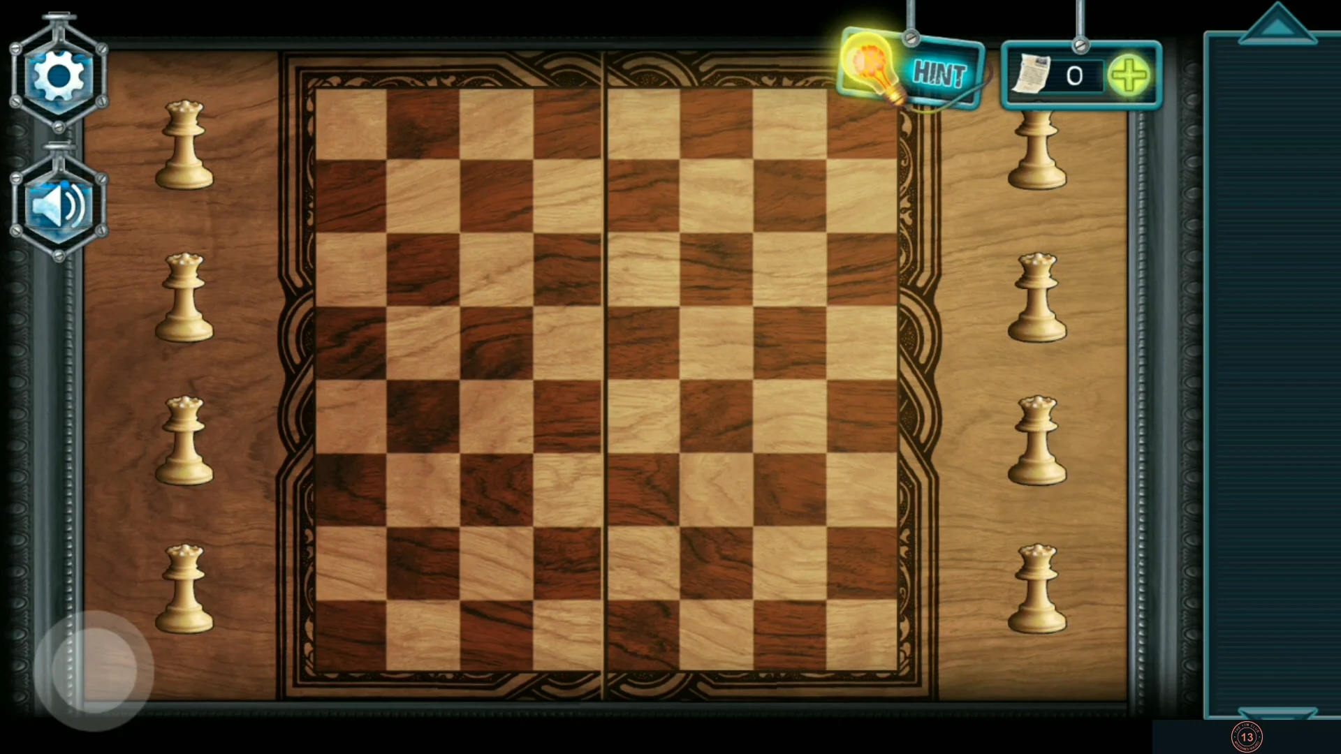 Chessboard top of the bedroom bedside table with queens beside it