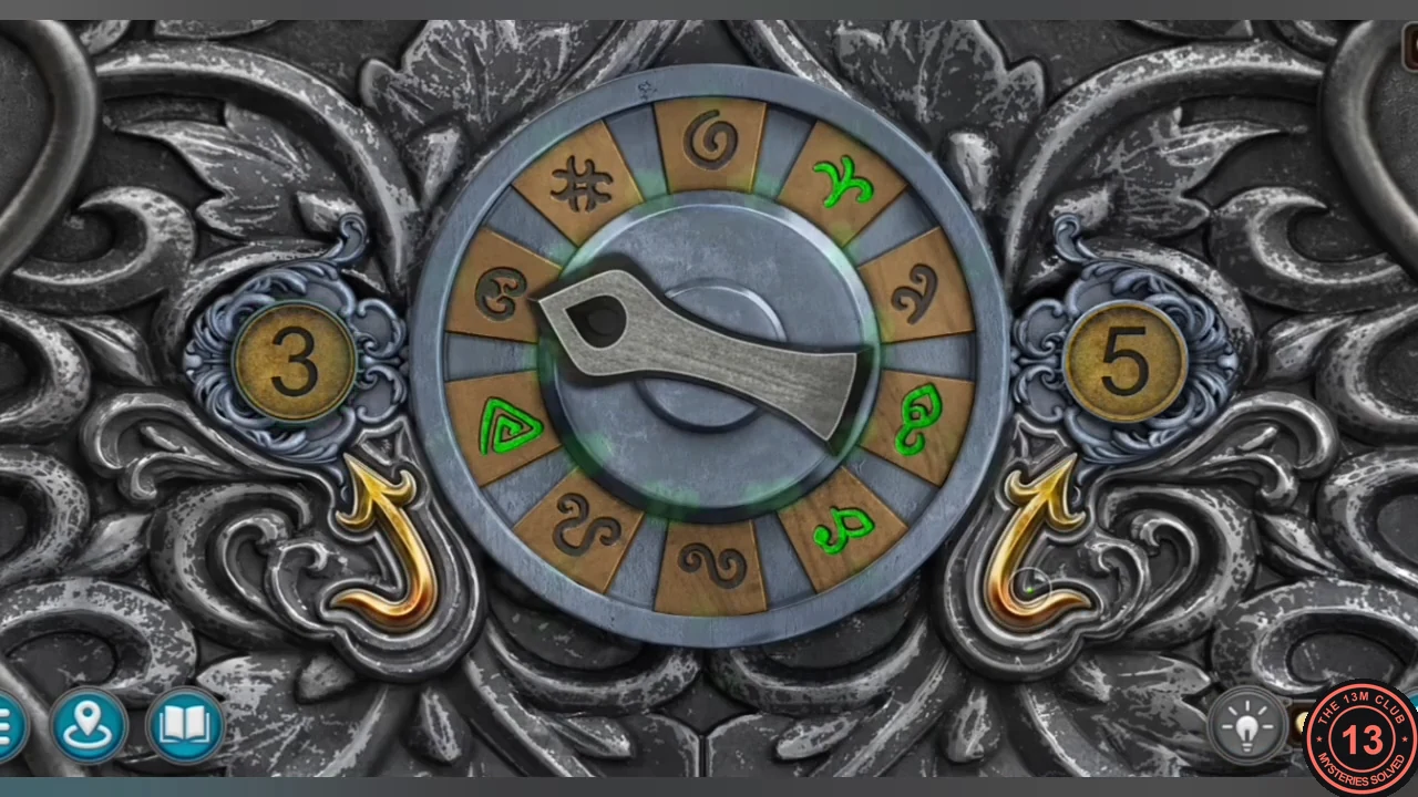 Safe dial with exactly the four TV symbols lit green
