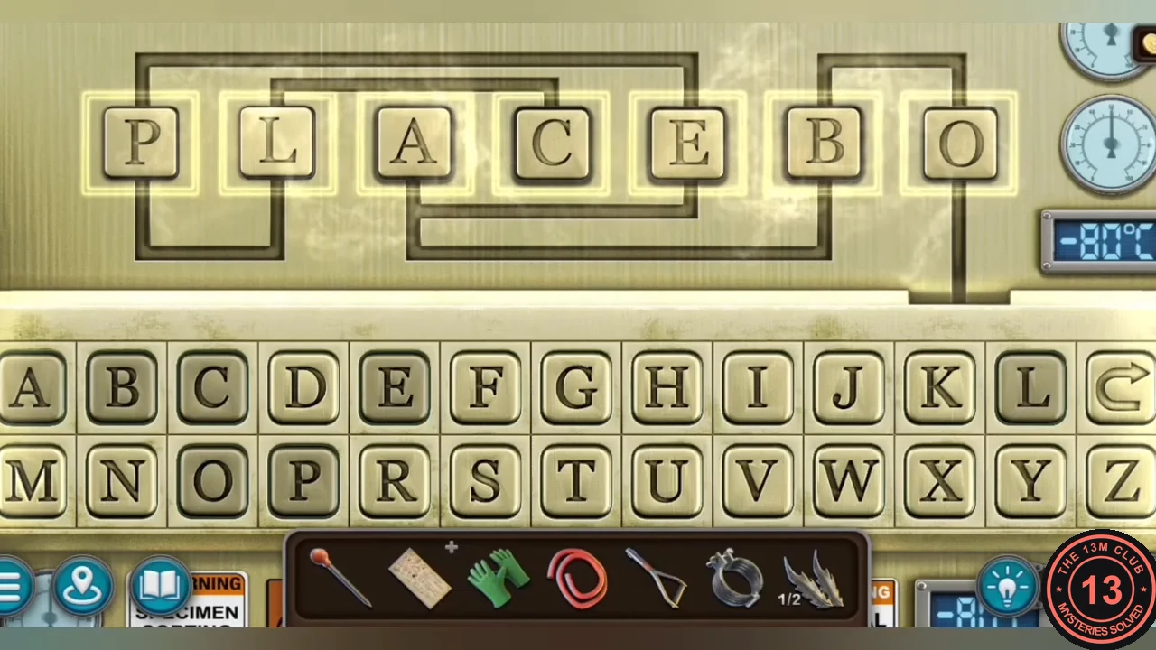 Freezer terminal with the slots reading P L A C E B O