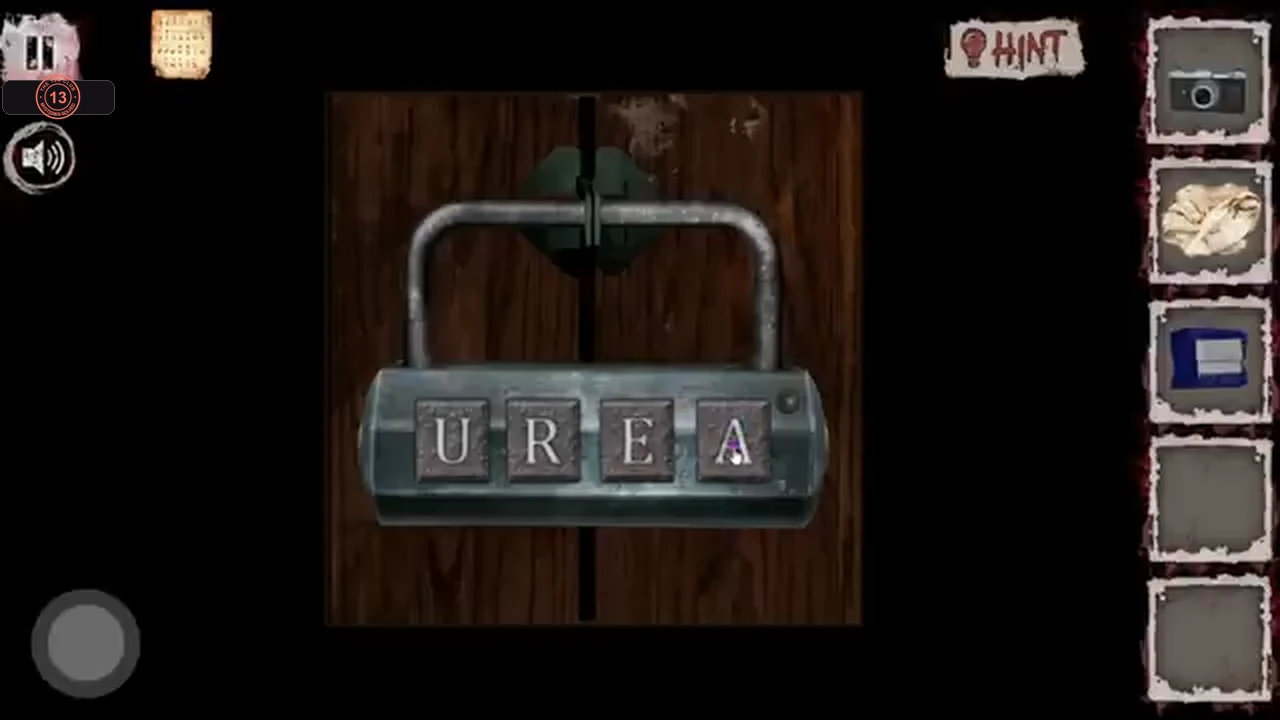 The letter padlock set to UREA